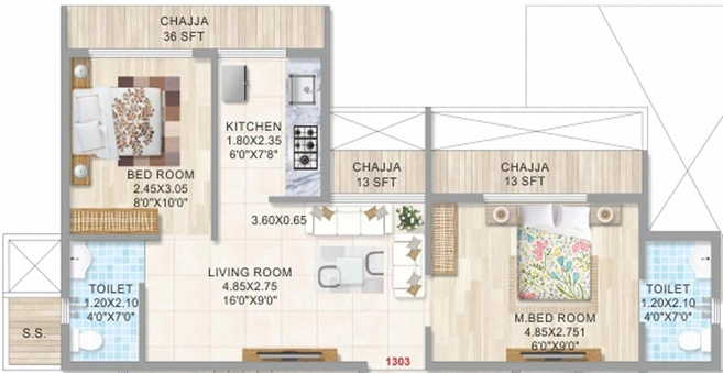 2 BHK Flat in Tajoddin Taj Regency in Panvel, Navi Mumbai - Image 469583