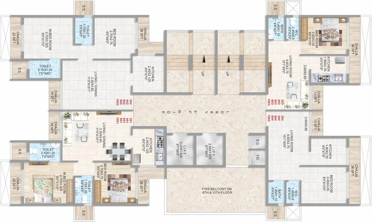 Floor Plan of Tajoddin Taj Regency in Panvel, Navi Mumbai - Image 37800