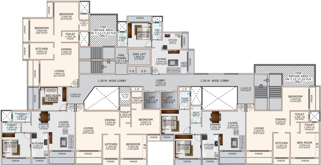 Floor Plan of Alliance Galaxy in Airoli, Navi Mumbai - Image 100573