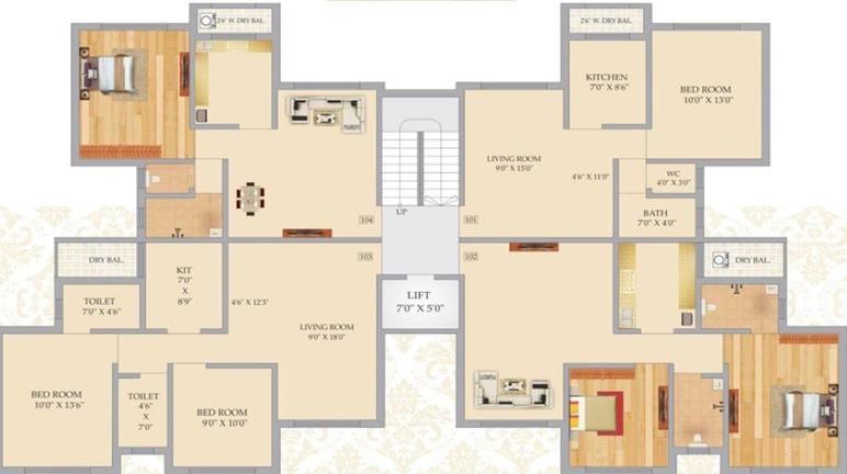 Floor Plan of KK Supreme Point in Palghar, Palghar - Image 21672