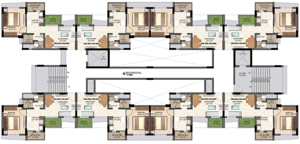 Floor Plan of Ajmera Exotica in Wagholi, Pune - Image 19312