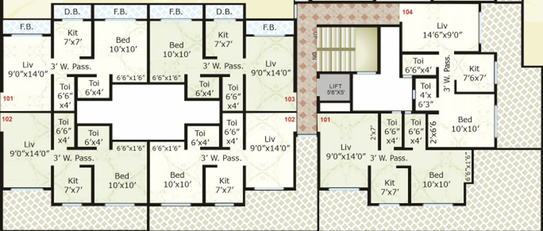 Floor Plan of Mandor Galaxy in Palghar, Palghar - Image 21700