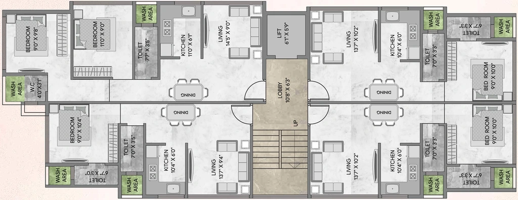 Floor Plan of Shivesh Emerald in Airoli, Navi Mumbai - Image 37832