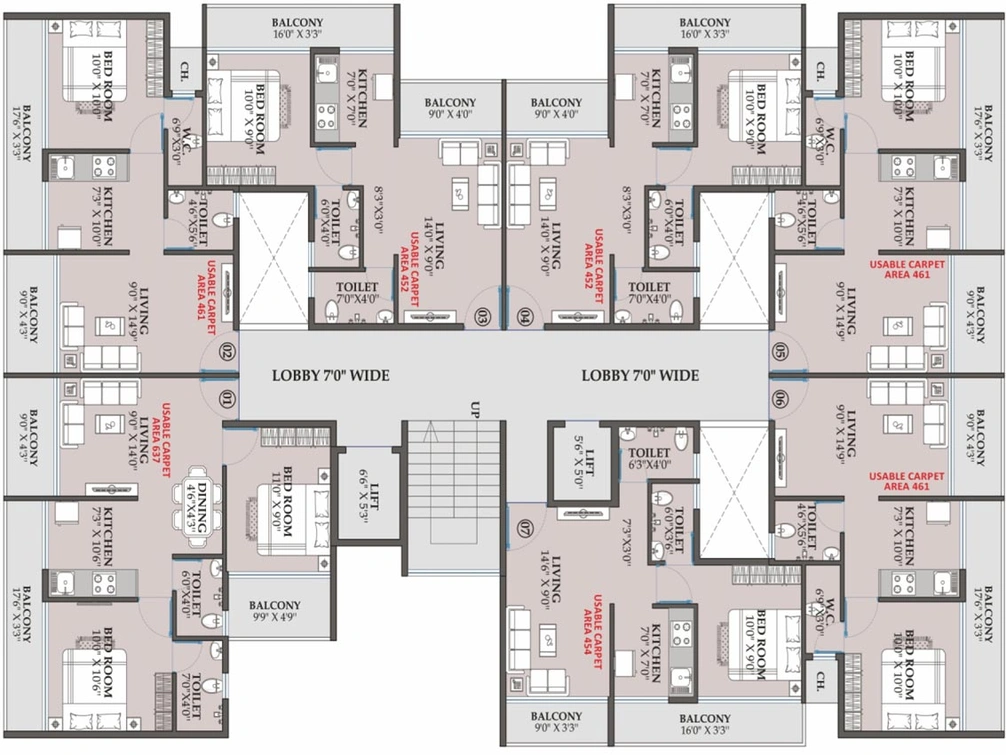 Floor Plan of Ambers Dnyaneshwar Capital in Ulwe, Navi Mumbai - Image 37840