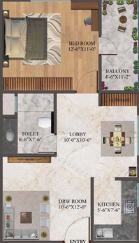 1 BHK Flat in BCC Greens in Naubasta Kala, Lucknow - Image 501712