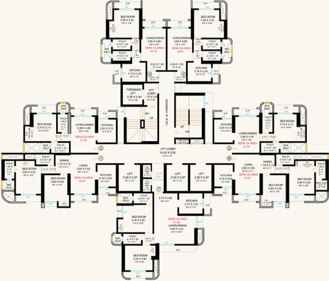 Floor Plan of Horizon Pearl in Ghodbunder Road, Thane - Image 9141