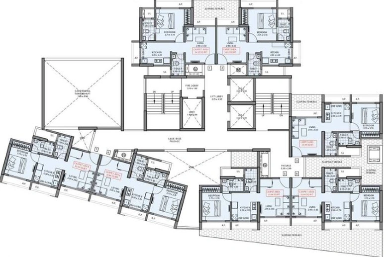 Floor Plan of Raunak Serene in Pokhran, Thane - Image 123039