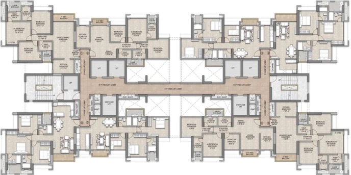 Floor Plan of Raymond Ten X Era in Pokhran, Thane - Image 122356