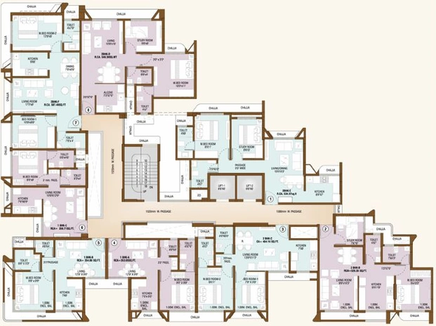 Floor Plan of JVM Spectrum in Dhokali, Thane - Image 30288