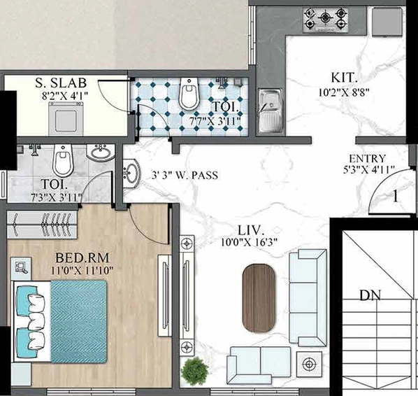 1 BHK Flat in Nandivardhan Mount Casa in Thane West, Thane - Image 457293