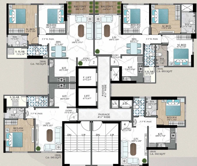 Floor Plan of Nandivardhan Mount Casa in Thane West, Thane - Image 30030