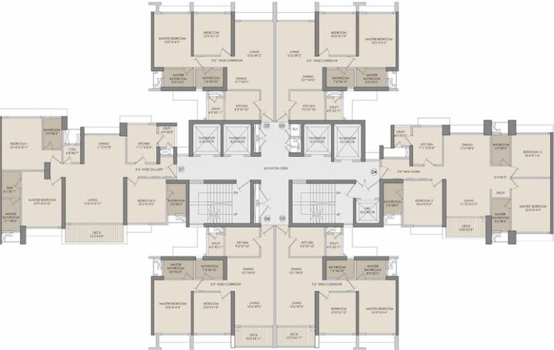 Floor Plan of Narang Privado in Pokhran, Thane - Image 78995