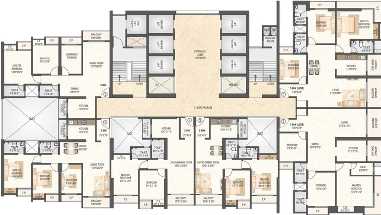 Floor Plan of Yuvan Stellar in Panch Pakhadi, Thane - Image 122554