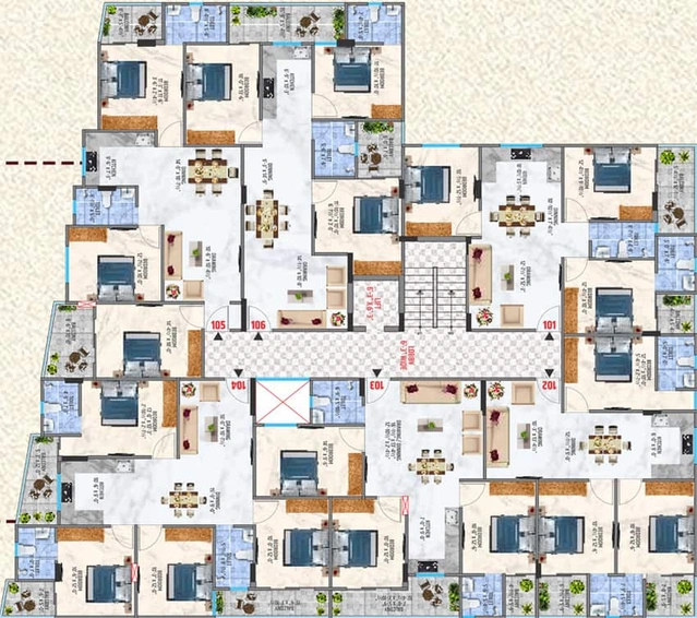 Floor Plan of Tanishk Kanak Vrinda in Mansarovar, Jaipur - Image 57776