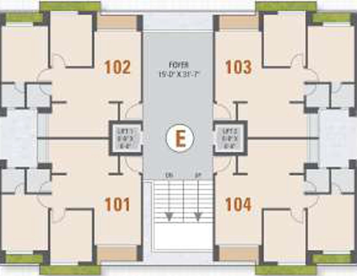 Floor Plan of Prime Shyam Enclave in Jahangirpura, Surat - Image 56433