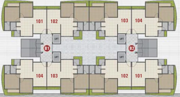 Floor Plan of Heaven Enclave in Ganeshpura, Surat - Image 56456
