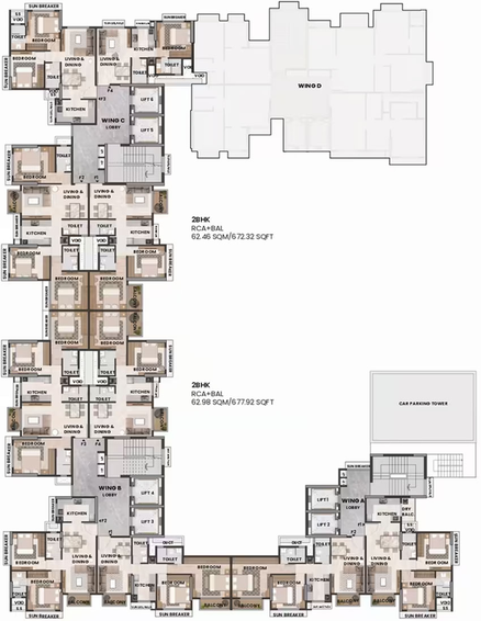 Floor Plan of Neelyog Aarana in Ghatkopar West, Mumbai - Image 46321