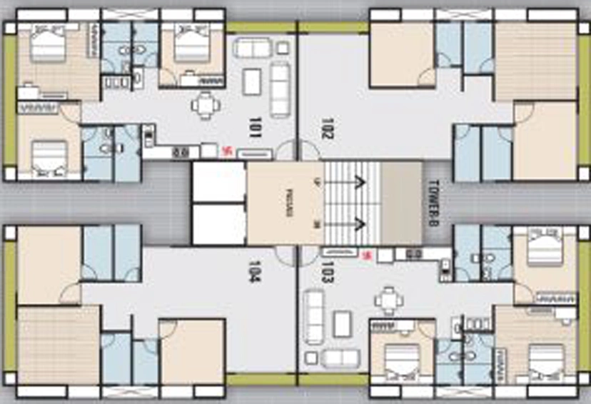 Floor Plan of RNG Avenue in Pal Gam, Surat - Image 56466