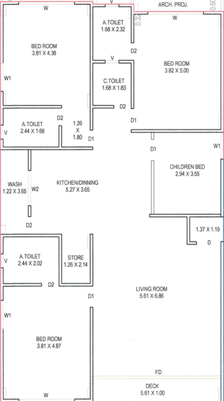 3 BHK Flat in Shreshtha Palm Heaven in Vesu, Surat - Image 512225