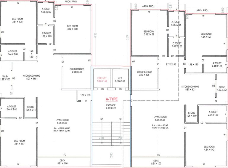 Floor Plan of Shreshtha Palm Heaven in Vesu, Surat - Image 56475