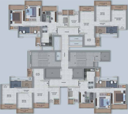 Floor Plan of Provident Palmvista in Shilphata, Thane - Image 40399