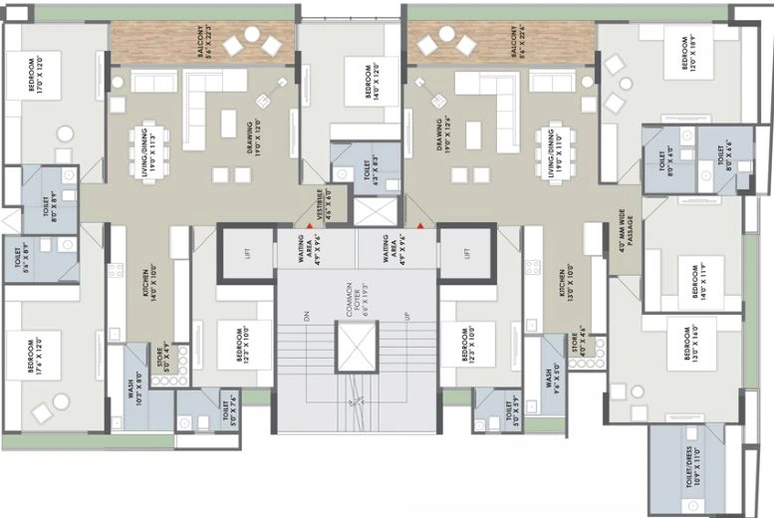 Floor Plan of Arista Eminence 96 in Thaltej, Ahmedabad - Image 40589