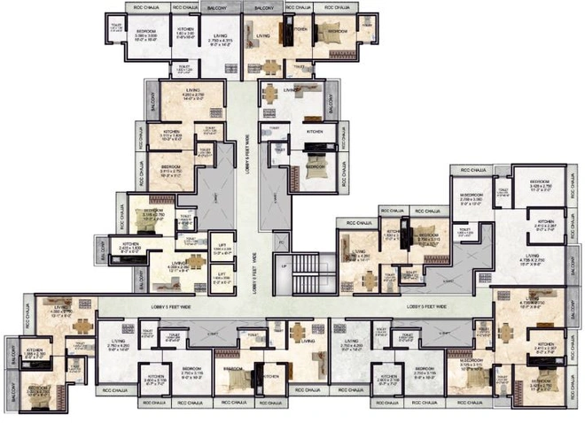 Floor Plan of Skytech Neelkanth Darshan in Kamothe, Navi Mumbai - Image 40389