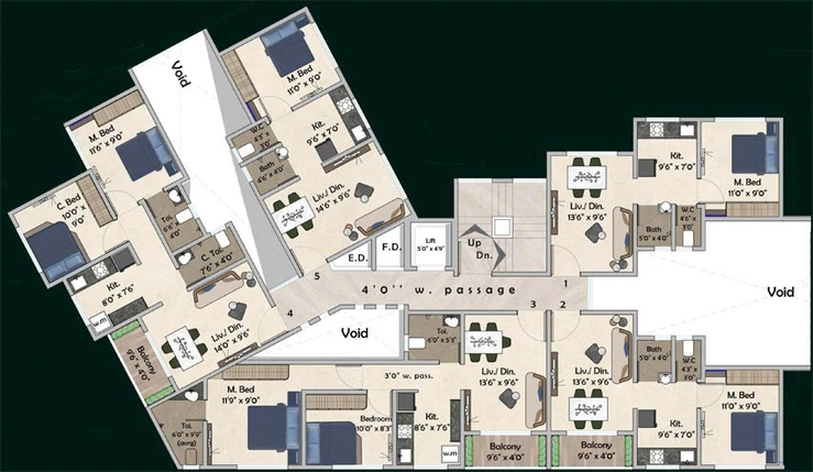 Floor Plan of Vijay Parivaramm in Panvel, Navi Mumbai - Image 40491