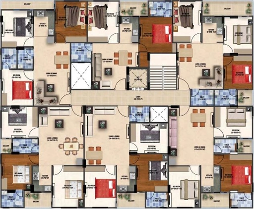 Floor Plan of Raghunandan Heights in Vaishali Nagar, Jaipur - Image 55829