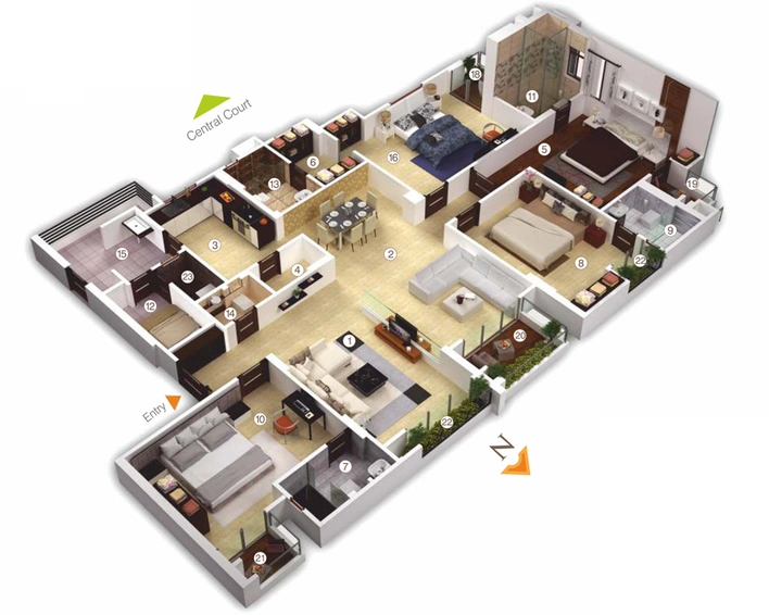 4 BHK Flat in Radiant Casa in Jagatpura, Jaipur - Image 511008