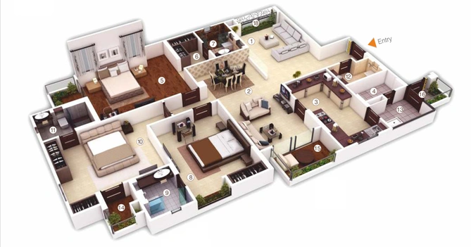 3 BHK Flat in Radiant Casa in Jagatpura, Jaipur - Image 511007
