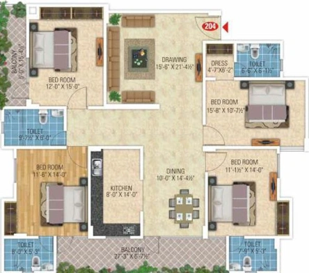 4 BHK Flat in SDC Vintage in Bani Park, Jaipur - Image 511018