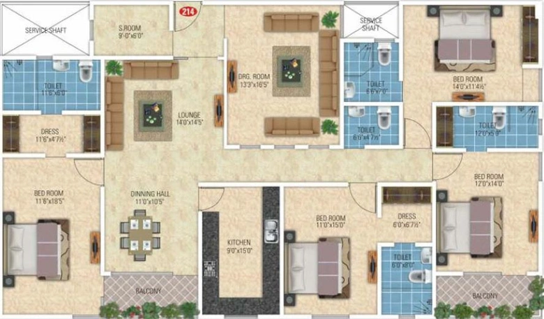 4 BHK Flat in SDC Vintage in Bani Park, Jaipur - Image 511020