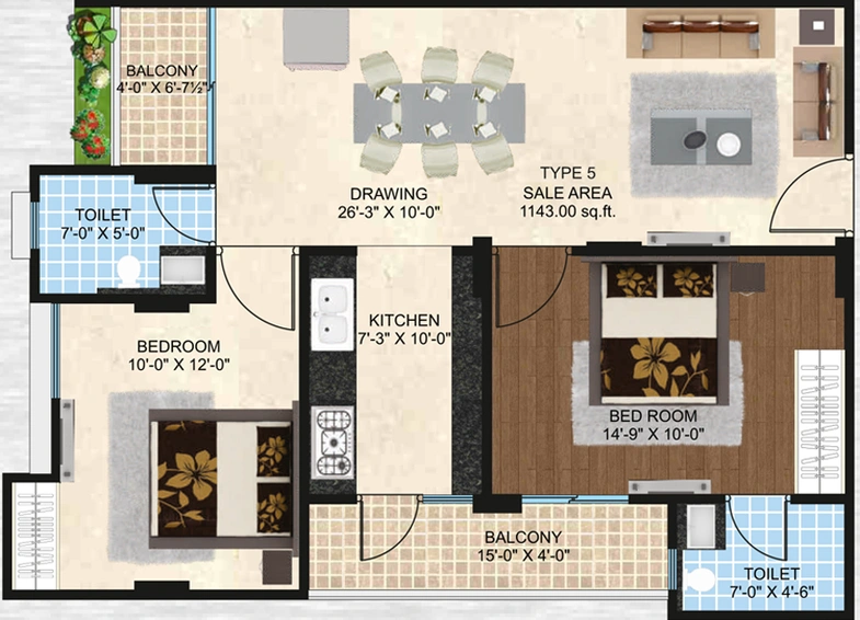 2 BHK Flat in Swadeshi Umaid Niwas in Jagatpura, Jaipur - Image 659179