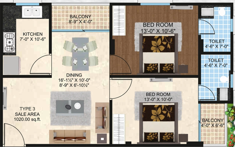 2 BHK Flat in Swadeshi Umaid Niwas in Jagatpura, Jaipur - Image 659178
