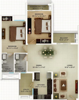 2 BHK Flat in Cedar Luxuria in Mansarovar, Jaipur - Image 511283