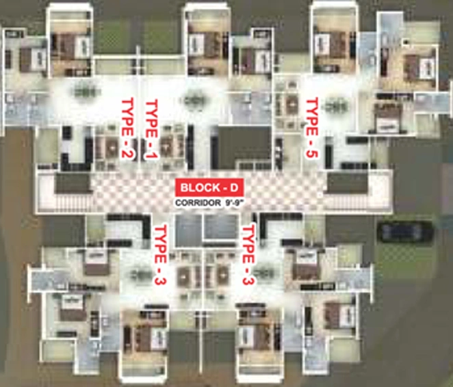 Floor Plan of Cedar Luxuria in Mansarovar, Jaipur - Image 56077