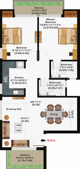 2 BHK Flat in Ashiana Gulmohar Garden in Vatika Road, Jaipur - Image 511536