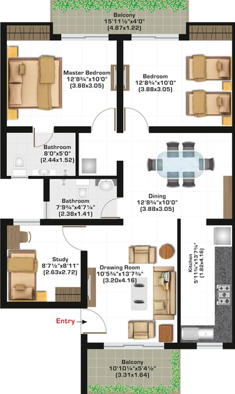 2 BHK Flat in Ashiana Gulmohar Garden in Vatika Road, Jaipur - Image 511537