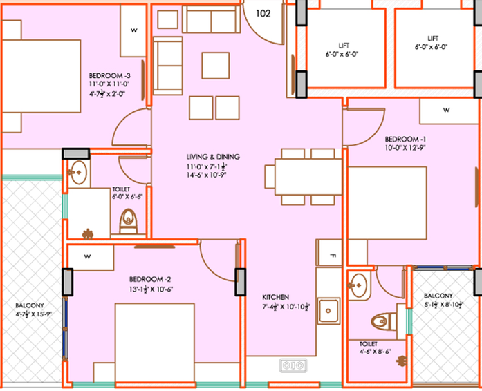 3 BHK Flat in A D Pashrvnath 4 in Mansarovar, Jaipur - Image 511674