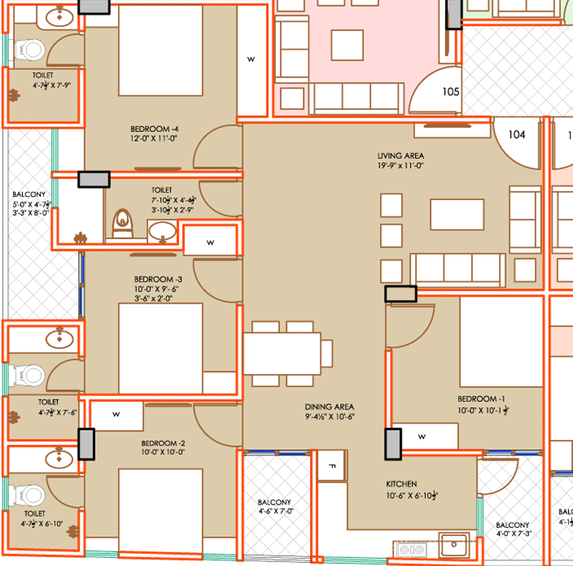 4 BHK Flat in A D Pashrvnath 4 in Mansarovar, Jaipur - Image 511676