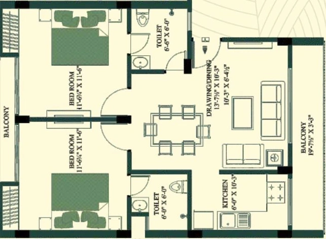 3 BHK Flat in Kedia The Oxygen in Vaishali Nagar, Jaipur - Image 479333
