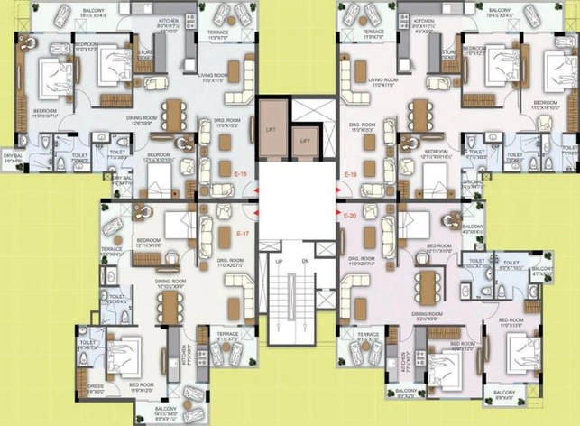 Floor Plan of Platinum Amaltas in Vaishali Nagar, Jaipur - Image 40683