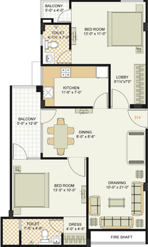 2 BHK Flat in Laxmi Royale Platinum in Jagatpura, Jaipur - Image 511860