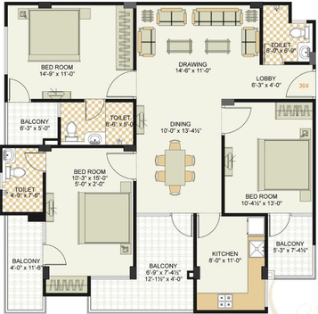 3 BHK Flat in Laxmi Royale Platinum in Jagatpura, Jaipur - Image 511863