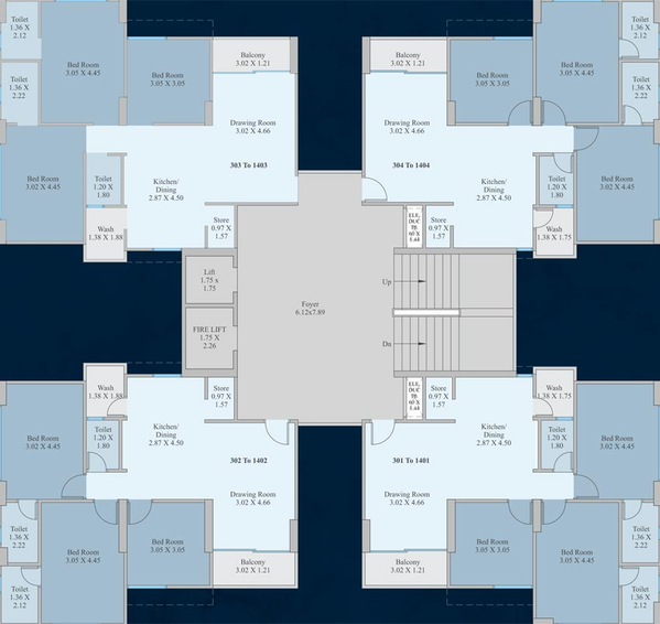 Floor Plan of Serenity Satyam in South Bopal, Ahmedabad - Image 122877