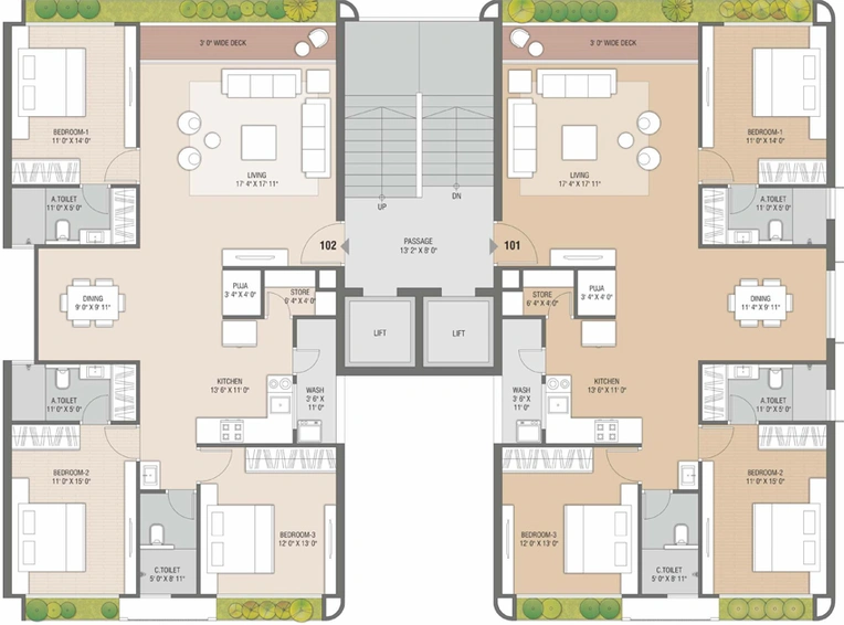 Floor Plan of Infinity Arbor in Vesu, Surat - Image 51095