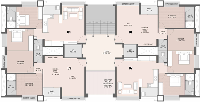 Floor Plan of Infinity Baug in Nana Varachha, Surat - Image 56504