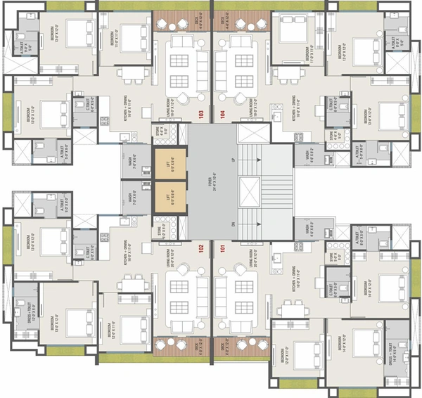 Floor Plan of Pratishtha Heights in Palanpur, Surat - Image 56530
