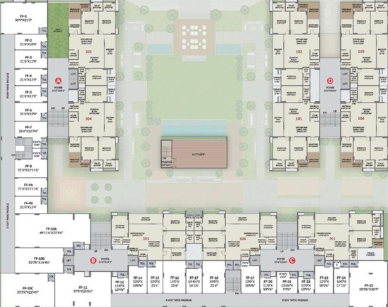 Floor Plan of Unique Luxuria in Sola, Ahmedabad - Image 40649